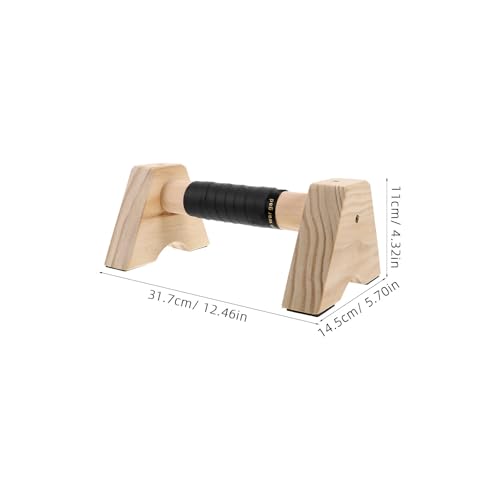 Cabilock Wooden Pushup Parallettes Bars 30cm Beech Wood Push up Handles with Non-slip Base for Strength Training Home Gym Fitness Equipment Men Women