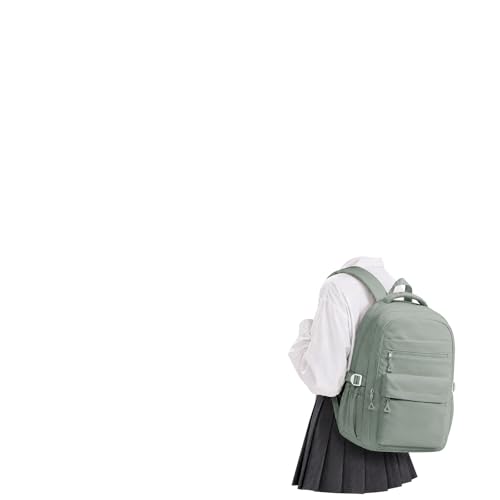 Backpack for College Students Women Men, Aesthetic Backpacks for Middle School, Waterproof Bookbag, Lightweight High School Backpack for Teens Boys Girls(Green) - color: Green