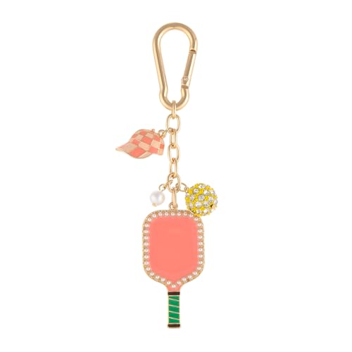 Madison Tyler Western Cowboy Boots Cherry Bow Bubble Tea Strawberry Cute Keychain | Bag Charms for Handbags Purse Charms - color: Pickleball