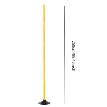 Soccer Training Marker Pole Set Football Sign Obstacle Cone Agility Rod PVC Rubber Base Suitable for Coaches Athletes Group Training Backyard - size: 2.5 m