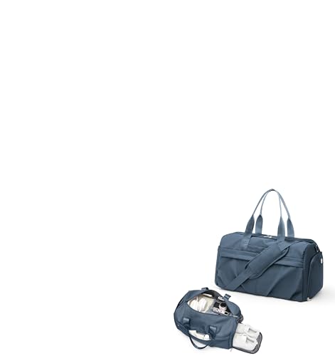 Gym Bag for Women Men with Shoe Compartment, Sport Duffel Bag, Waterproof Travel Weekender Overnight Carry on Bag for Yoga with Trolley Sleeve, Jewel Blue - color: A1-Jewel Blue