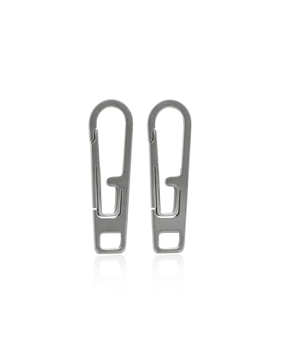 VIPERADE VAT1 Heavy Duty Titanium Zipper Pulls Replacement, Universal Zipper Pull Tab Repair Kit for Jackets, Coats, Suitcases, Luggage, Backpacks, Handbags and EDC Pouches (2 Polished, 0.98" × 0.2") - color: 2 Polished, size: 0.98" × 0.2"
