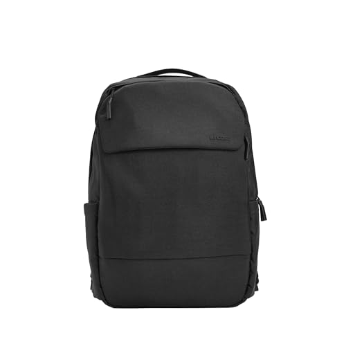 Incase Crosstown Backpack – 20L Everyday Laptop Backpack for Work, Travel – 16" Faux Fur MacBook Sleeve, External Front Pocket, Water Bottle Pockets, Travel Pass Through - Black - color: Black