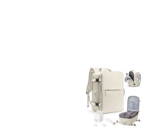 Vacuum Seal Travel Backpack with Air Pump Compression Waterproof Vacpack Carry On Backpack for Travel Daypack Women Men with Vacuum System Airlines Approved Vacpack Laptop Space Saver Bags Beige - color: B16-beige-(with Air Pump)