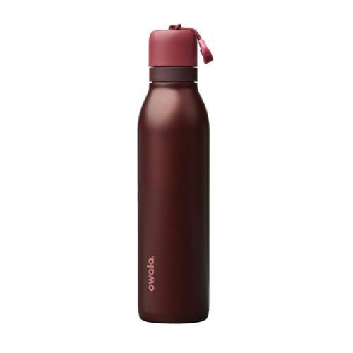 Owala FreeSip Twist Insulated Stainless Steel Water Bottle with Straw for Sports and Travel, BPA-Free, 24-oz, Black Cherry - color: Black Cherry, size: 24 Ounces