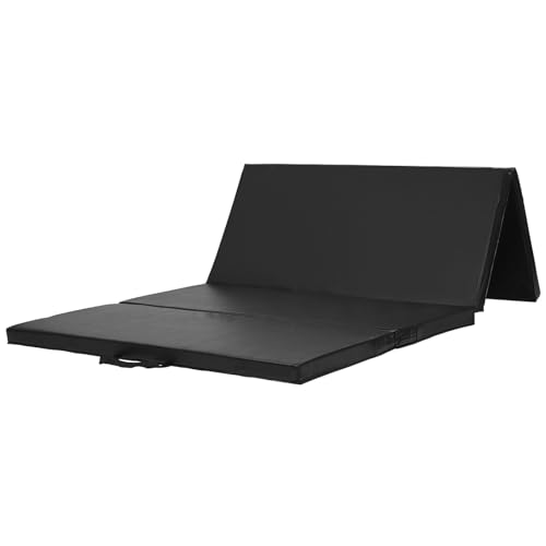 KaRaDaStyle Gymnastics Mat Folding Stretch Mats 71"x39"x2" Exercise Muscle Training Children Play Horizontal Bar Mat Yoga Sports Soundproof Home Use - color: Black/4-fold
