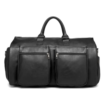 seyfocnia Convertible Travel Garment Bag,Carry on Garment Duffel Bag for Men Women - 2 in 1 Hanging Suitcase Suit Business Travel Bag - color: B1-Black