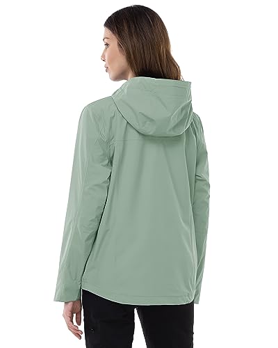 Outdoor Ventures Packable Rain Jacket Women Lightweight Waterproof Raincoat with Hood Cycling Bike Jacket - color: Aqua Tone, size: Small