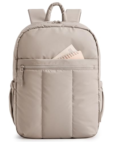 BAGSMART Backpack for Women, Travel Backpack with Large Side Pocket, 15.6 Inch Work College Backpack Purse, Waterproof Business Teacher Laptop Bag, Camel - color: 15.6 In-camel, size: Standard 15.6 Inch
