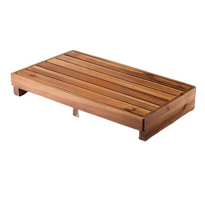Wooden One Step Stool - Solid Pine Step Vertical Board with Anti Slip pad, Suitable for Elderly People's Wooden Step Stool, High Bed, Bathroom, Kitchen (23.6" L*15.7" W*3.9" H), Natural - size: 25