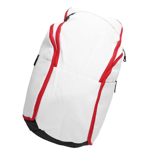 Yinhing Basketball Backpack with Laptop Compartment Large Capacity Lightweight Sports Backpack with Compartment for Wet Dry Separation - color: White Red