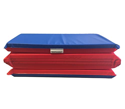 KinderMat, 1.5 Inch Thick, 4-Section Rest Mat, Red/Blue, Great for School, Daycare, Travel, and Home, 100% Made in the USA… - color: Red/Blue Mat 1.5 Inch
