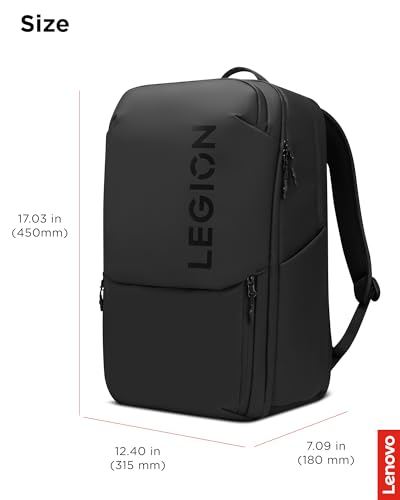 Lenovo Legion Gaming Laptop Backpack GB800, 21L Capacity, Fits 17-inch Laptops, Water Resistant, Three Main Compartments & 19 Specialiized Pockets, Black - size: 17 inches, style: Gb800 Black