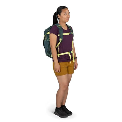 Osprey Daylite Plus Commuter Backpack - Everyday Pack with Laptop Sleeve, Bottle Pockets, and Extra Storage, Fuzzy Window Print/Torrent Blue - color: Fuzzy Window Print-torrent Blue