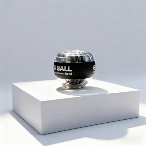 Gyro Power Wrist Ball - Forearm Trainer for Grip Strength & Muscle Recovery, Strengthen Wrist, Arm, Finger Muscles with Dynamic LED Lighting, Manual Workout Ball for Hand Fitness & Exercise.