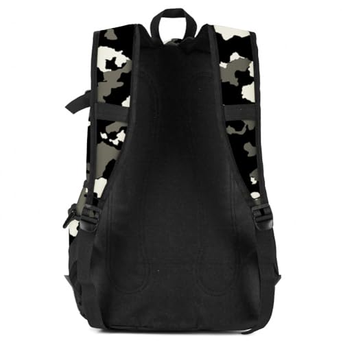 rickyh style School Backpack Travel Bag for Men & Women Lightweight College Back Pack with Laptop Compartmen - color: 04heibai
