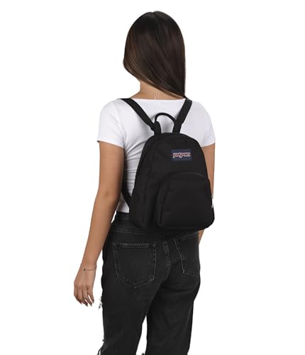 JanSport Half Pint Mini Backpack, 10.2 L - Durable Mini Bag Purse with Adjustable Shoulder Straps, Single Main Compartment, Zippered Stash Pocket, Black - color: Black
