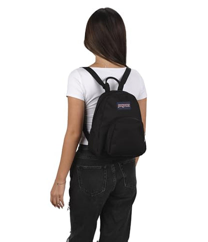 JanSport Half Pint Mini Backpack, 10.2 L - Durable Mini Bag Purse with Adjustable Shoulder Straps, Single Main Compartment, Zippered Stash Pocket, Black - color: Black