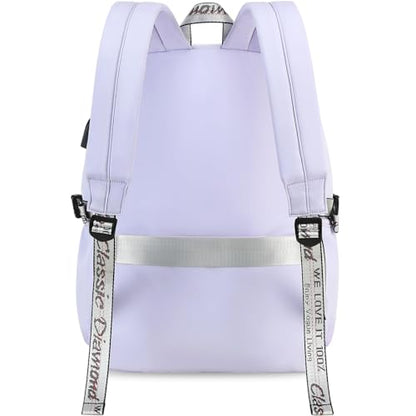 Spotted Tiger School Backpack for Girls Backpack with Lunch Box Backpacks for Teen Girl Backpacks School Bag Bookbag (Purple) - color: Purple