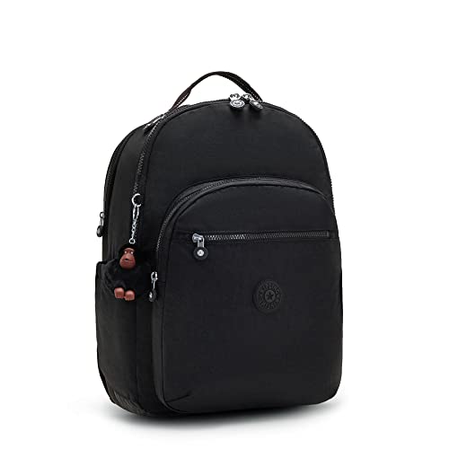 Kipling Women's Seoul Extra Large 17” Laptop Backpack, Durable, Roomy with Padded Shoulder Straps, School Bag - color: True Black, size: 13.5''L x 17.75''H x 9''D