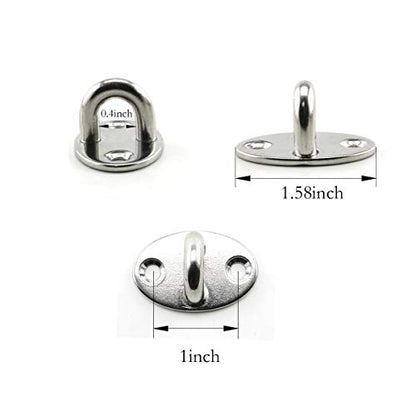 heyous 2 Set M6 Suspension Ceiling Wall Mount U Hook Anchor Hanger Stainless Steel Heavy Duty Multi Purpose Hammock Swing Ceiling Hook Olivary Base Plate with Snap Hook - color: Olivary, size: M6
