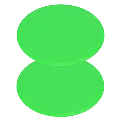 Core Slider Gliding Discs 2Pcs | Full Body Workout for Core Strength/Balance/Stability | Portable Exercise Discs for Home/Gym/Travel | EVA ABS Round Green Design
