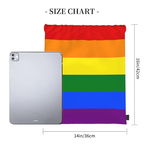 Gay Pride Rainbow Drawstring Bag Sport Gym Backpack Beach Travel Sack Draw String Yoga Bag For Men Women - color: Gay Pride Rainbow