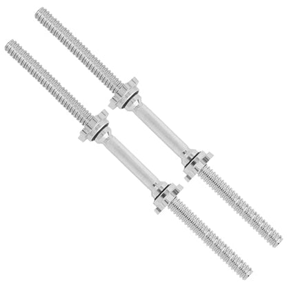 Yes4All Threaded Dumbbell Handles, Adjustable Dumbbell Bar Pair, 14/16/18/24-Inch Sizes, Fits 1" or 1.15" Plates, Non-Slip Grip, Secure Star-Lock Collars - color: 24" - Chrome - Silver, size: 1 inch
