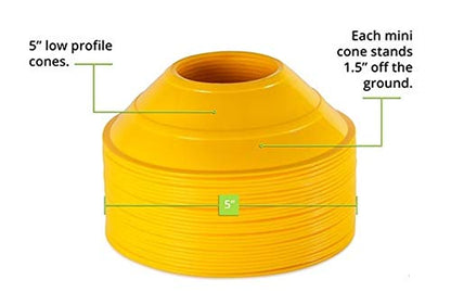 1 Stop Soccer Set of 10 Agility Disc Cones Perfect - color: Yellow