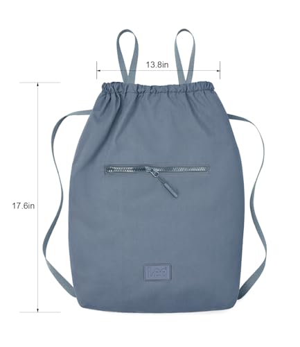Montana West Lee Drawstring Backpack Bag Lightweight Small Gym Swim Beach Bag Water Resistant Sports Sackpack for Men Women, LEE48-002JN - color: Jean