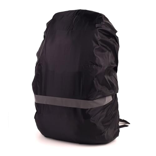 Water Rain Covers for Backpack Rucksack Rain Covers Rainproof Protector with Reflective Strips Bag Rain Covers - color: Black Color-S