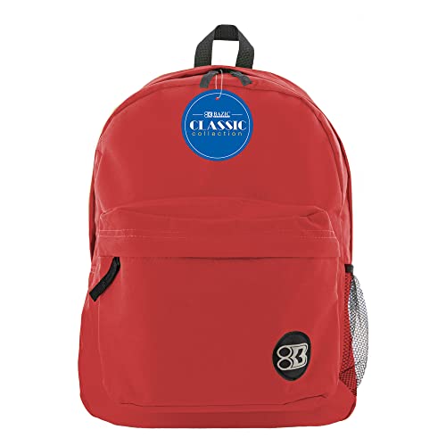 BAZIC 1052 Classic Backpack, Red, 17" - color: Red, size: 17"