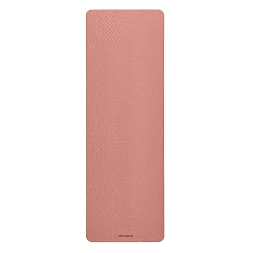 Retrospec Zuma Yoga Mat | 1/2 Inch Thick Non Slip Workout Mat | TPE Exercise Mat for Yoga, Pilates & Stretching | 72x24in - color: Rose