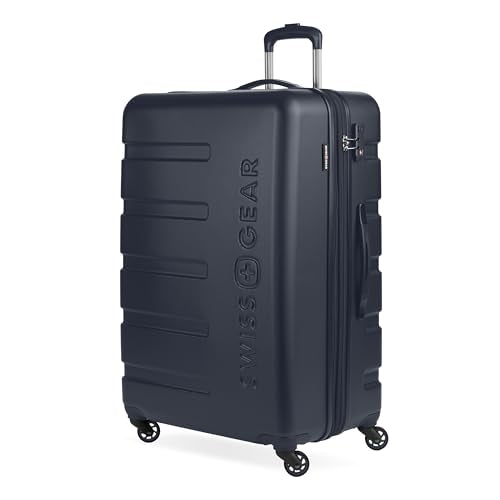 SwissGear 7366 Signature Hardside Expandable Luggage with Spinner Wheels, TSA Lock, Navy, Checked-Large 27-Inch - color: Navy, size: Checked-Large 27-Inch