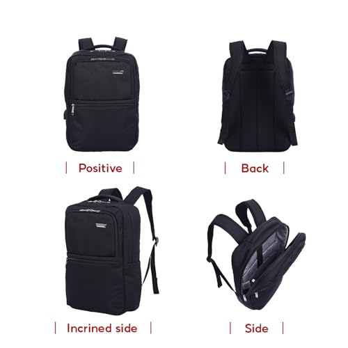 SAKOS Agatha 15.6 inch Laptop Backpack with USB Charging Port, Professional Travel Backpack Carry on Flight - TSA Approved, Water Repellent Backpack for Men & Women with Laptop Compartment - Black - color: 3. Agatha - Black