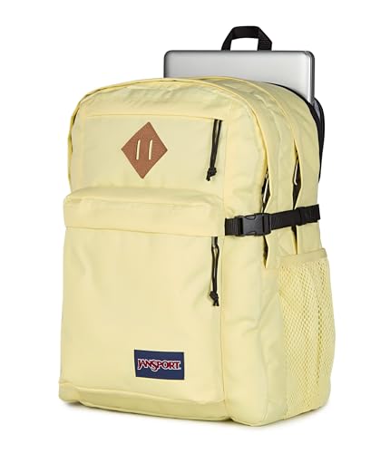 JanSport Main Campus Backpack - Travel or Work backpack w 15-Inch Laptop Sleeve and Dual Water Bottle Pockets, Lemon Ice - color: Lemon Ice