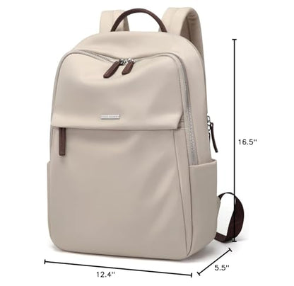 GOLF SUPAGS Womens Laptop Backpack with Separate Laptop Compartment Water Resistant Computer Backpacks Fits 15.6 Inch Notebook Travel Work College Bags (Apricot) - color: Apricot, size: 15.6-Inch