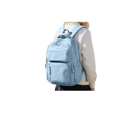 Backpack for Women Men Lighweght Casual Daypack Classic Waterproof Travel Daypack - color: Light Blue