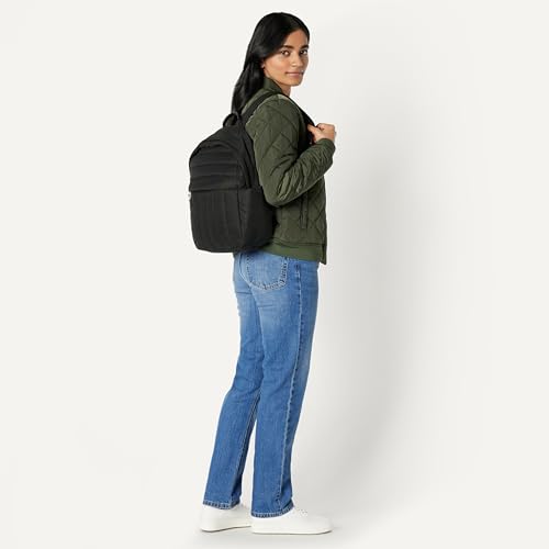 Amazon Essentials Women's Small Quilted Backpack, Navy, Lightweight Travel Bag - color: Black