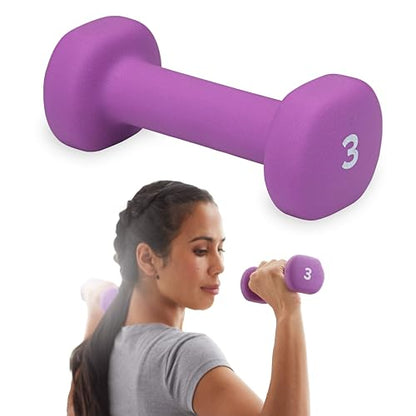 Gaiam Dumbbell Hand Weight (Sold in Singles) - Neoprene Coated Exercise & Fitness Dumbbell for Home Gym Workouts and Strength Training - Free Weights for Women and Men - size: 3lb