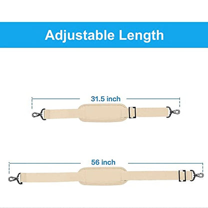 MOSISO 56 inch Shoulder Strap, Adjustable Thick Soft Universal Replacement Non-Slip Fit Padded with Metal Swivel Hooks for Laptop Shoulder Bag/Laptop Messenger Bag/Crossbody Bag, Khaki - color: Khaki