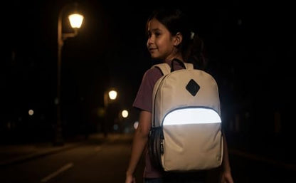 Trail maker 17" Backpack – Reflective School Backpack with Padded Straps, Water Bottle Pockets for Kids & Adults, School Travel Camp (Khaki) - color: Khaki