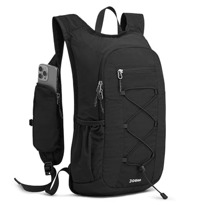 G4Free 20L Hiking Backpack Lightweight Daypack with Phone Pocket Small Packable Foldable Hiking Bag for Women Men, Black - color: Black