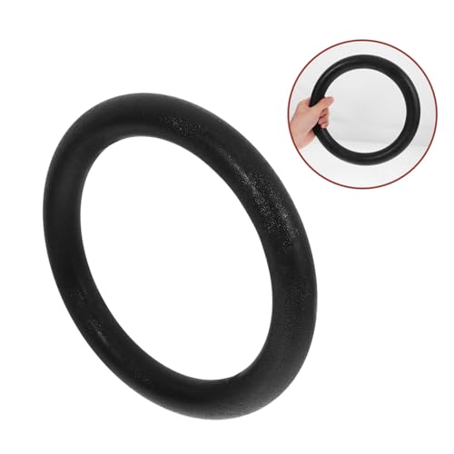 STOBOK 2PCS Gymnastic Rings with Adjustable Straps Replacement Fitness Rings for Outdoor Strength and Bodyweight Training Cross Training Workouts Black