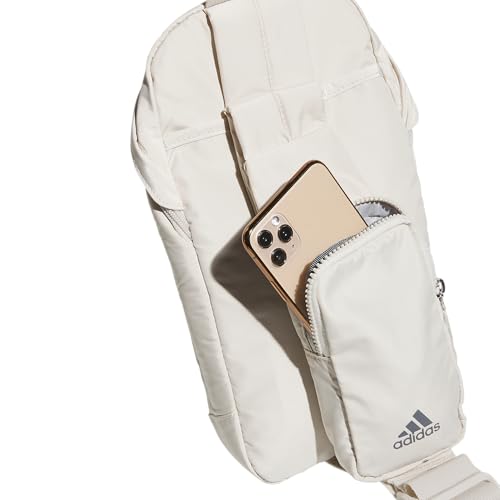 adidas Essentials Crossbody – Athletic Sling Bag with Phone Pocket - color: Alumina Beige/Grey Four/2.0