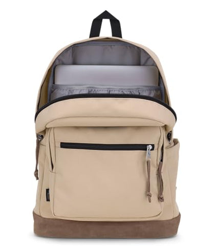 JanSport Right Pack Backpack - Durable Daypack with Padded 15" Laptop Sleeve, Spacious Main Compartment & Integrated Water Bottle Pocket - Travertine - color: Travertine