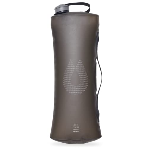 HydraPak Seeker - Collapsible Camping Water Storage (4L) - BPA & PVC Free, Hydration Reservoir Bag, Leak Proof - Mammoth Grey - color: Mammoth Grey, size: 4 Liter
