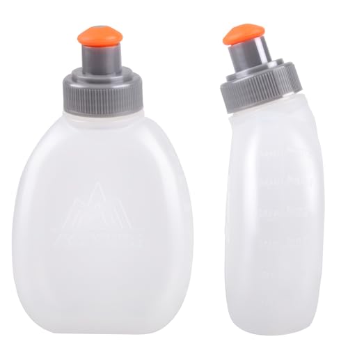 Azarxis Running Water Bottles Flask BPA Free Leakproof Hydration Vest Packs Waist Belt Replacement for Triathlon Marathon Hiking Cycling Climbing Runner - color: #1 170ml / 5.7oz - 2 Pack