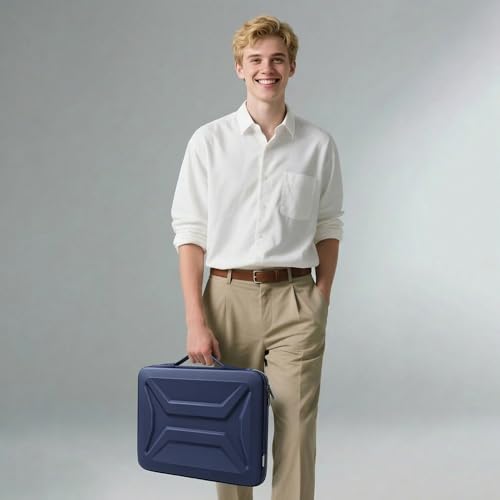 DOMISO 15.6-16 Inch Laptop Hard Case, Waterproof Shockproof Hard Shell Laptop Sleeve Protective Computer Bag for Macbook Pro/Lenovo IdeaPad/HP ENVY/Dell XPS, Navy Blue - color: Navy Blue, size: 15 - 15.6 Inch