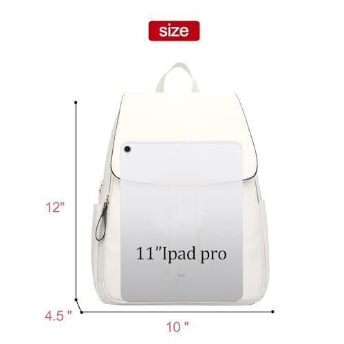 KKXIU Trendy Leather Backpack Purse for Women and Ladies Shoulder Travel Daypacks Bags (A-White) - color: A-white, style: Backpack